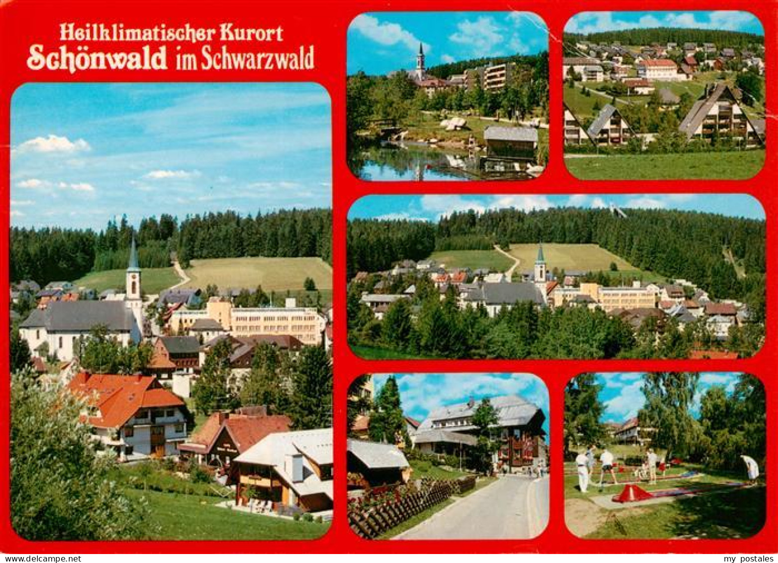 73904362 Schoenwald Schwarzwald Kirche Panorama Teilansichten Strasse Minigolfpl - Altri & Non Classificati