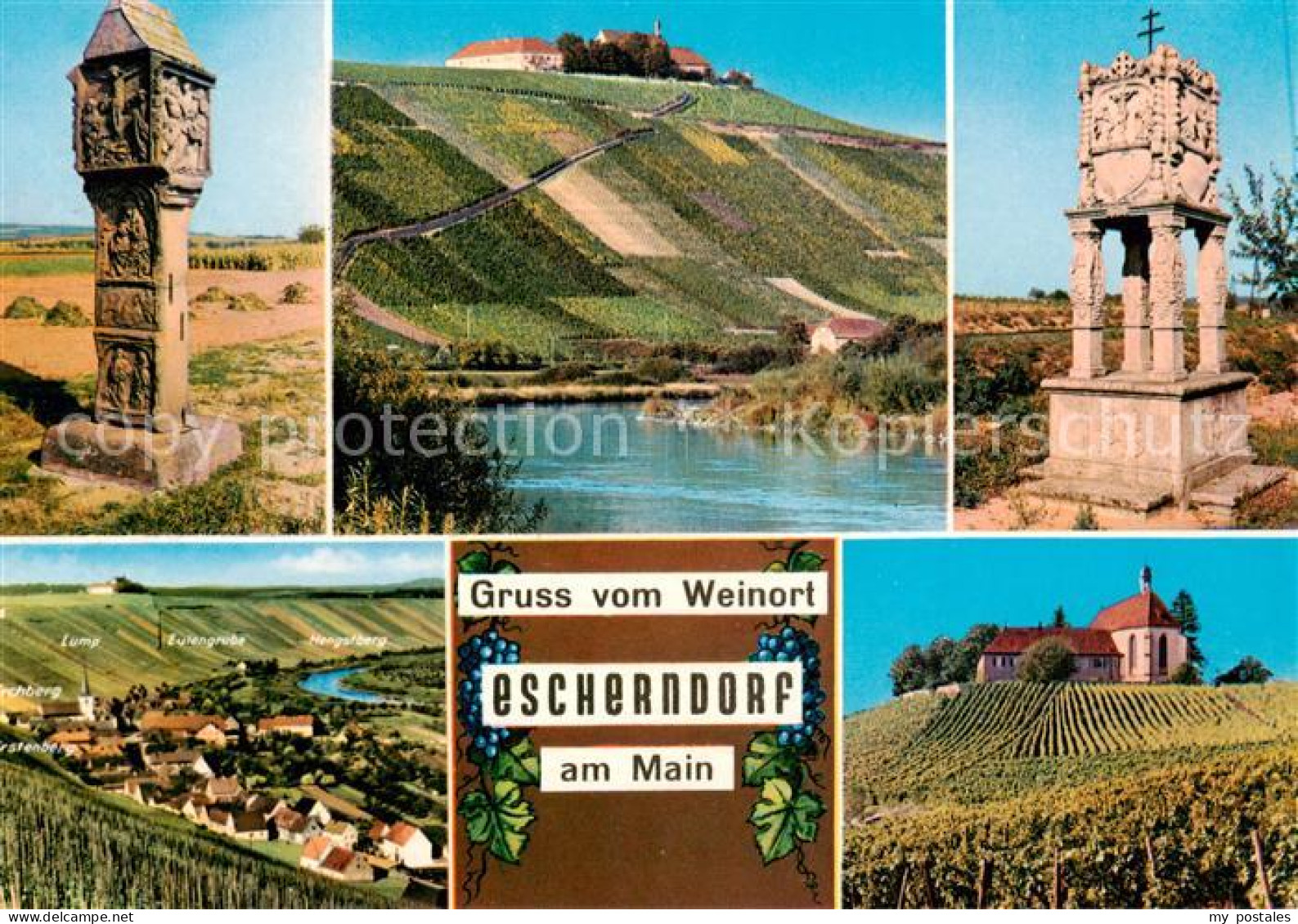 73865855 Escherndorf Gasthaus Pension Zum Engel Monumente Panorama Kirche Escher - Sonstige & Ohne Zuordnung