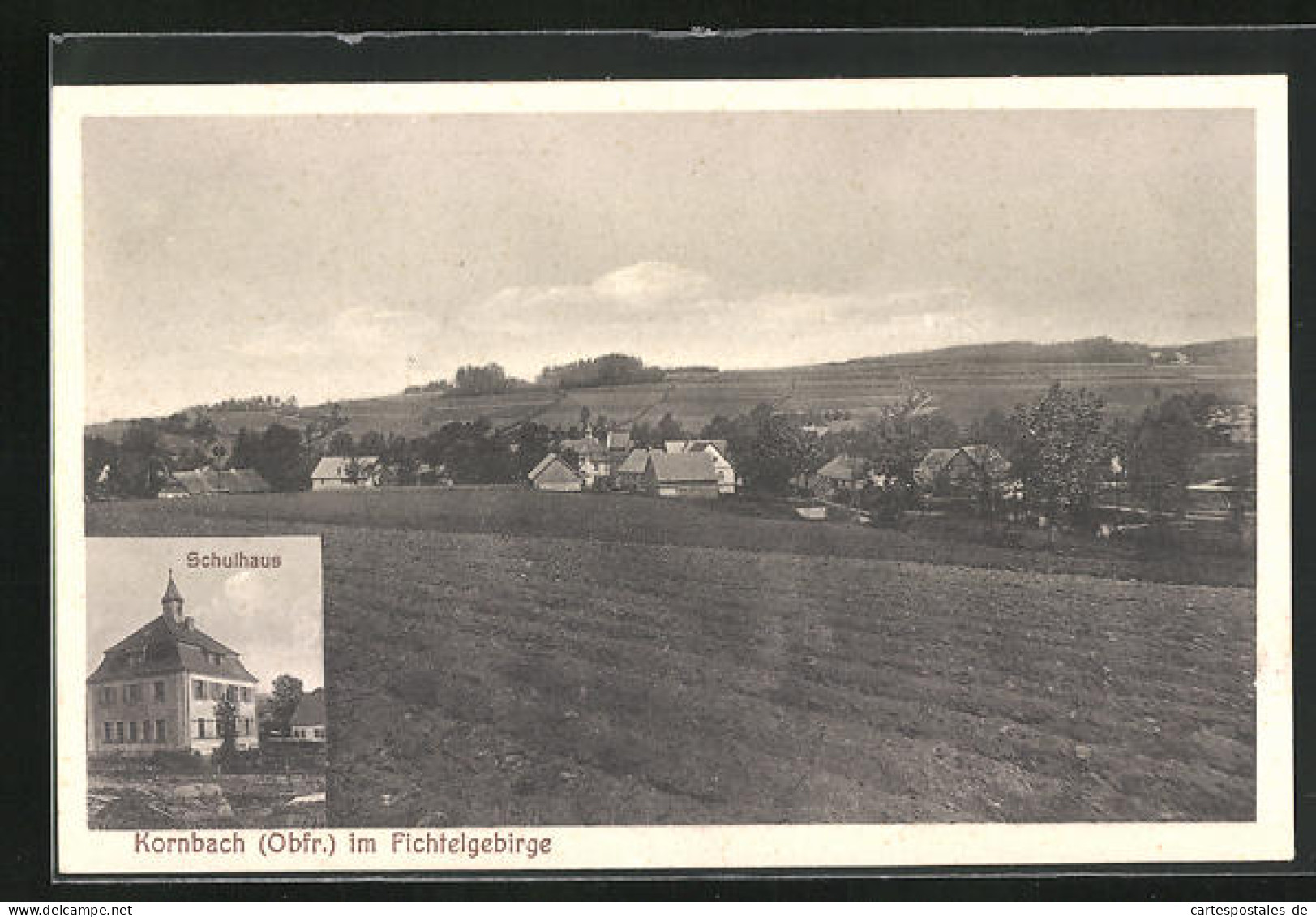 AK Kornbach /Fichtelgebirge, Schulhaus, Panorama Des Ortes  - Sonstige & Ohne Zuordnung