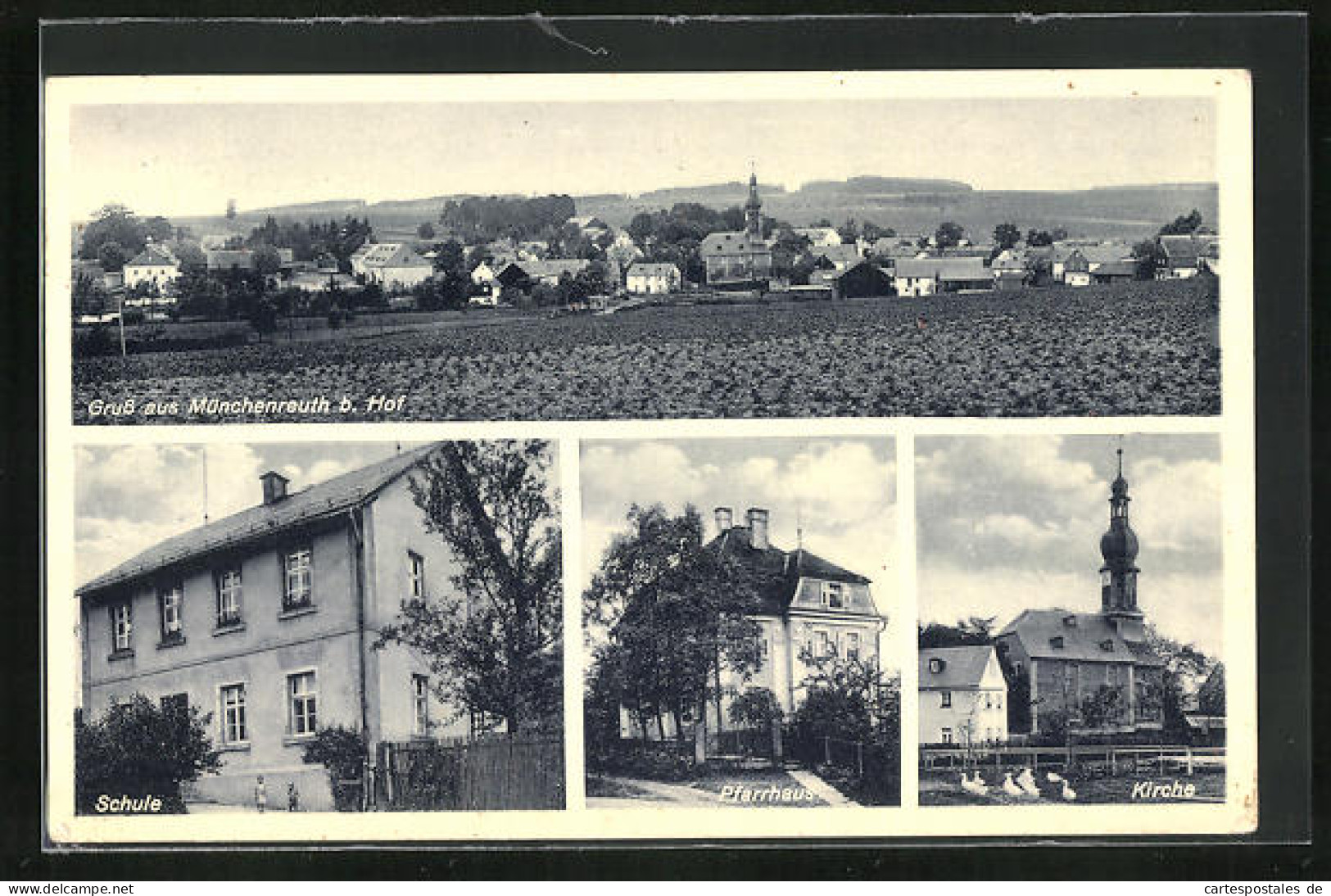 AK Münchenreuth /Hof, Schule, Pfarrhaus, Kirche  - Other & Unclassified