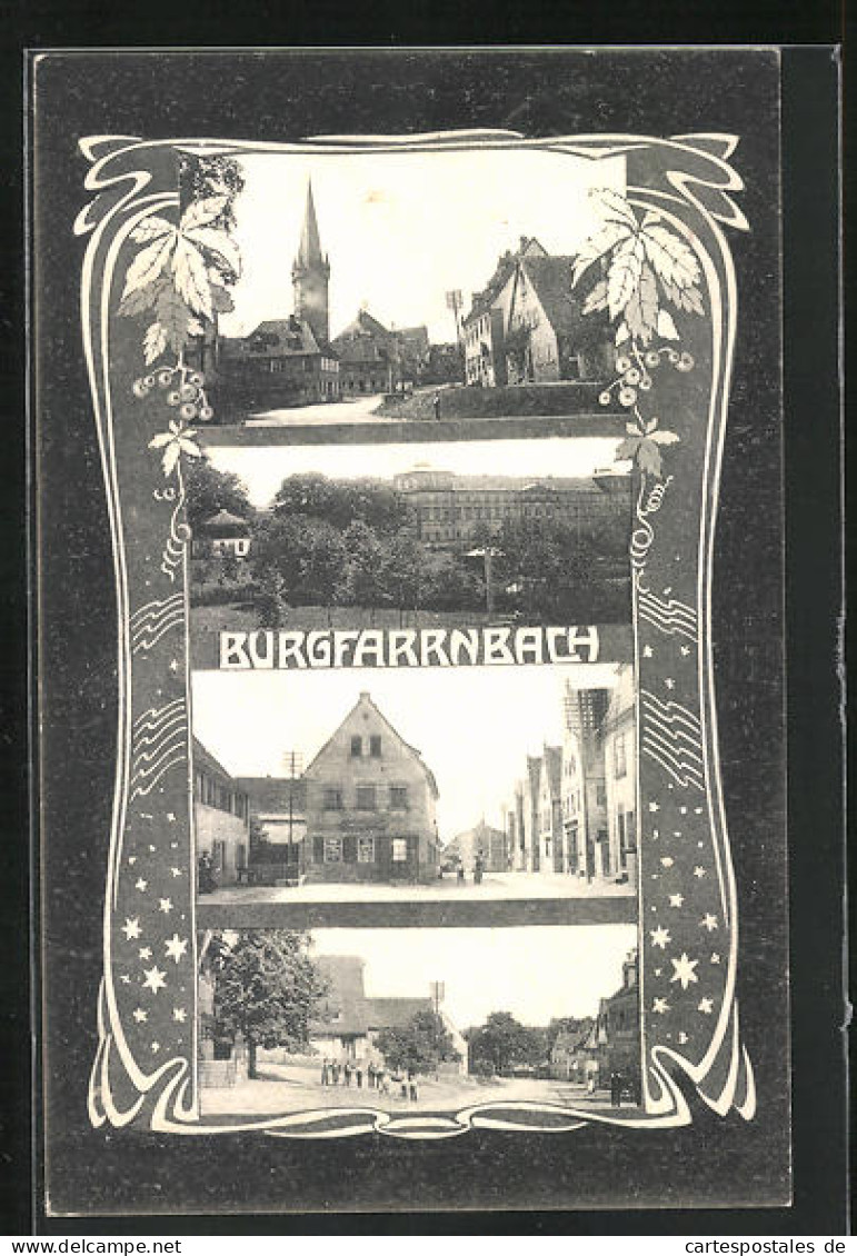 AK Burgfarrnbach, Strassenpartie Im Ort, Blick Zur Kirche  - Other & Unclassified