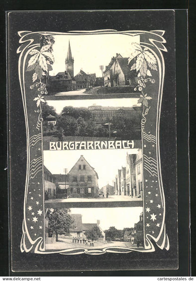 AK Burgfarrnbach, Strassenansichten Aus Dem Ort, Blick Zur Kirche  - Sonstige & Ohne Zuordnung