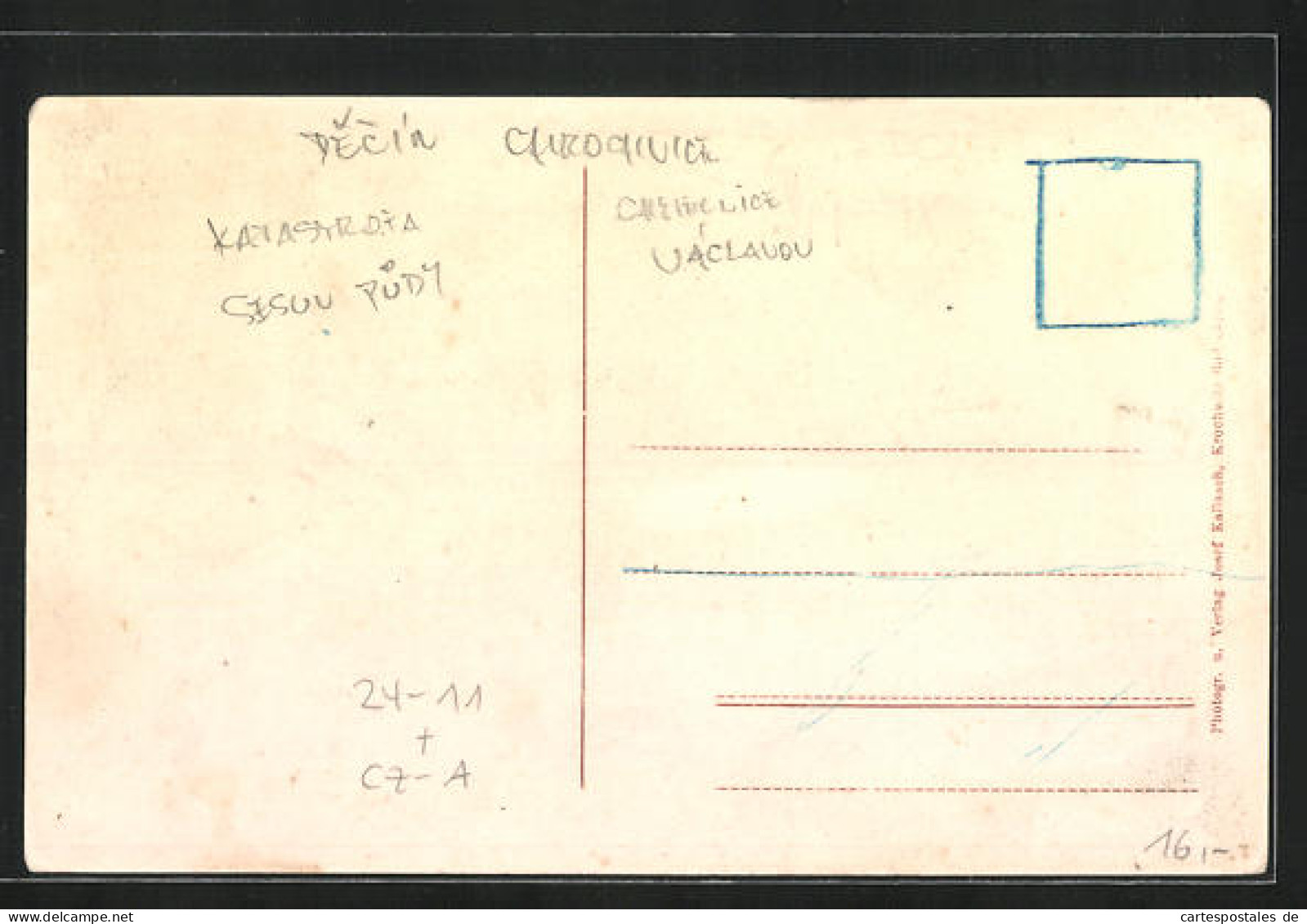 AK Krochwitz, Erdrutsch 1914, Die Abgerutschte Gemeindestrasse  - Tchéquie