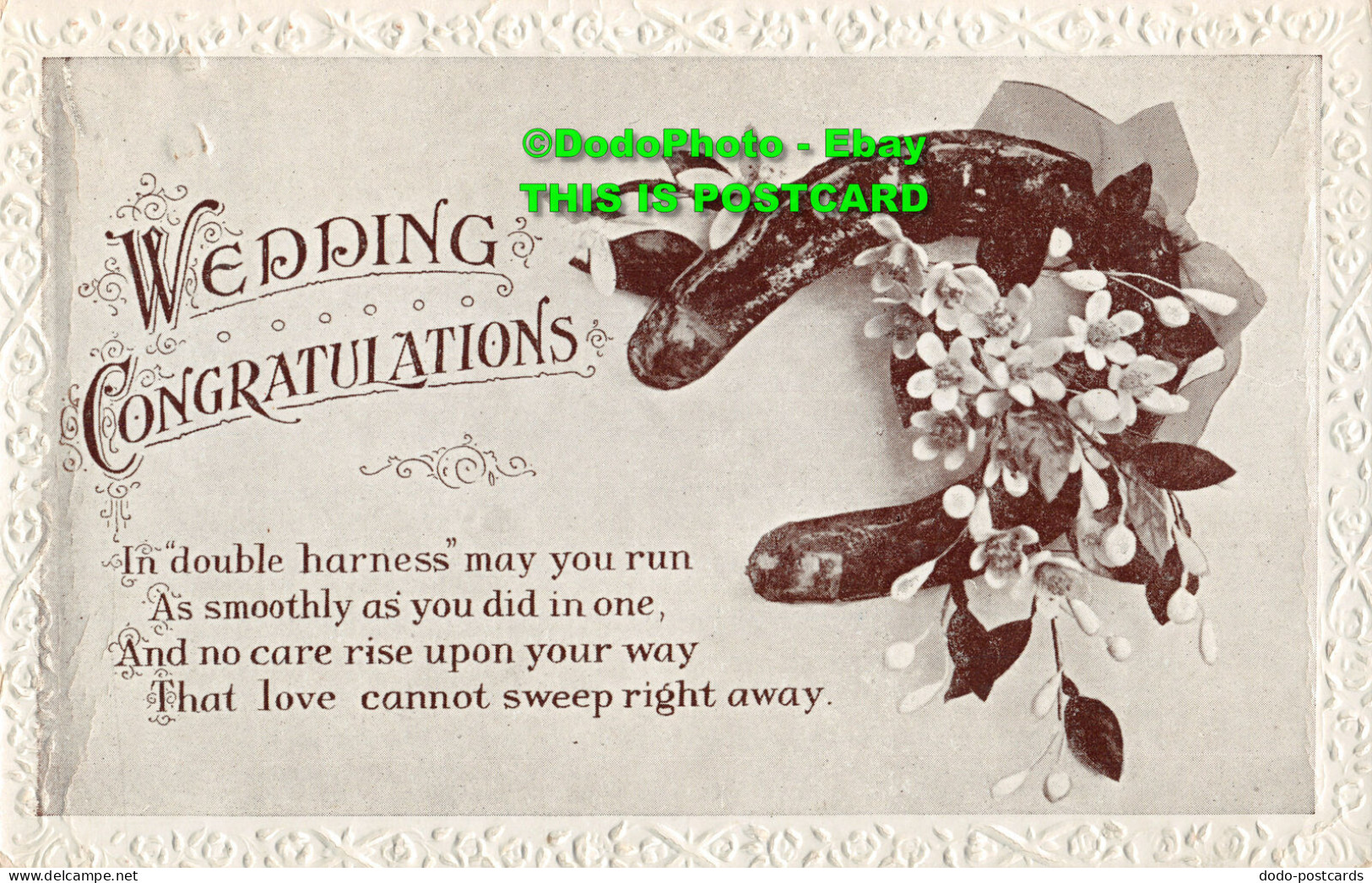 R414799 Wedding Congratulations. Horseshoe And Flowers. Series. No. 615. 1918 - Wereld