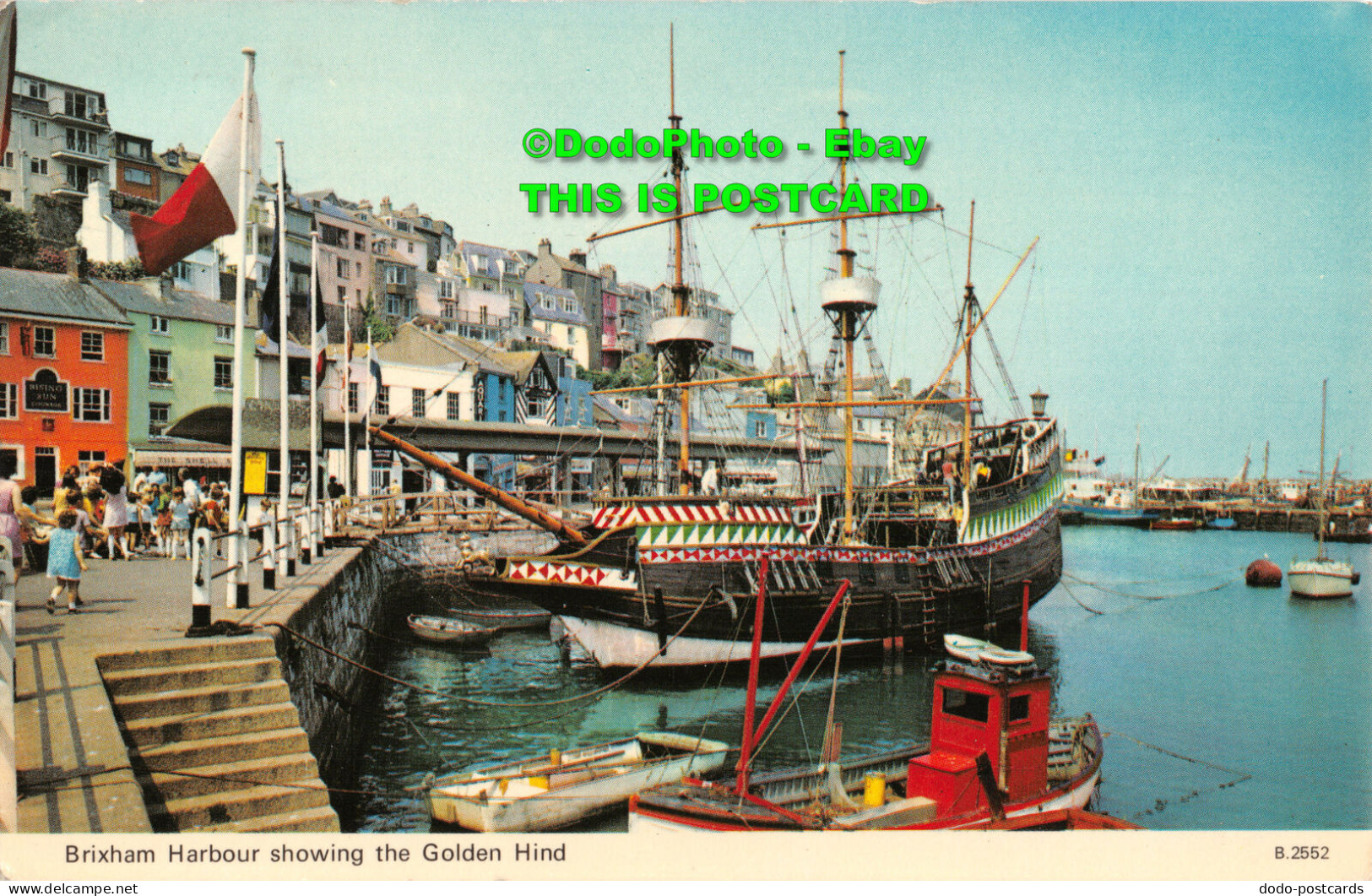 R415244 Brixham Harbour Showing The Golden Hind. E. T. W. Dennis. 1977 - Wereld