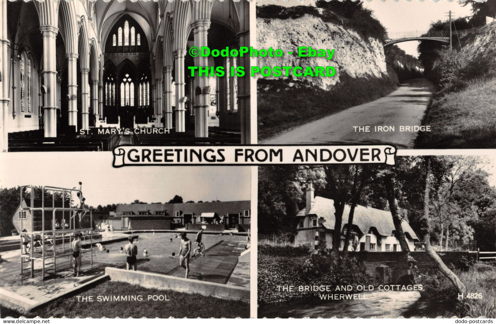 R414825 Greetings From Andover. St. Mary Church. The Swimming Pool. Valentine. R - Wereld