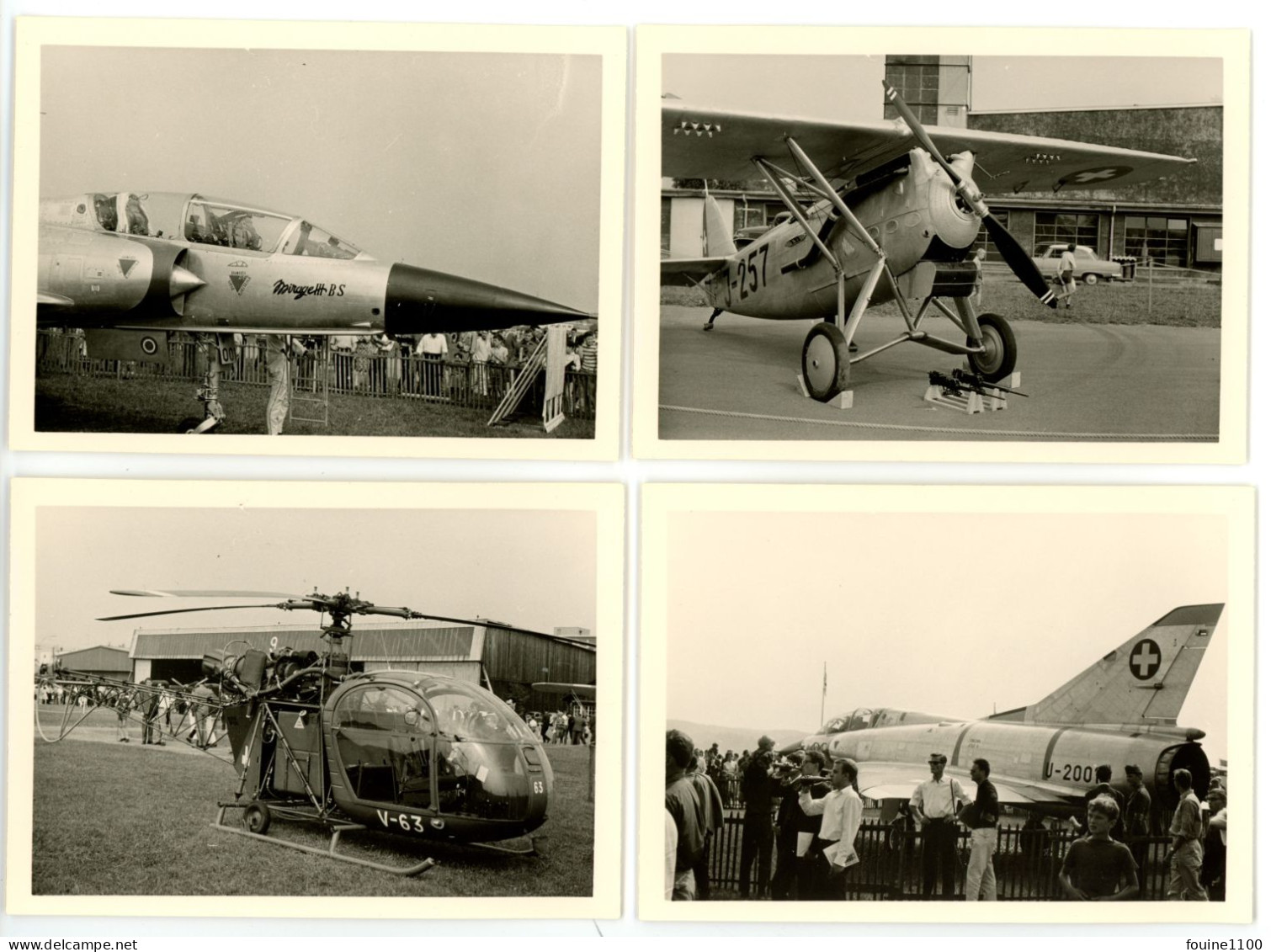 LOT De 24 " PHOTO " AVIATION AVION MIRAGE HELICOPTERE ( Meeting ? SUISSE SWITZERLAND DUBENDORF JUIN 1964 ) - Luchtvaart