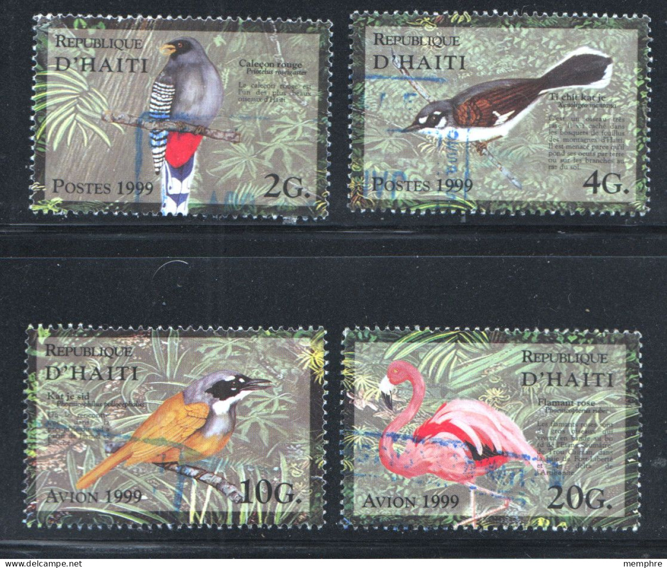 1999  Oiseaux  Sc 909-912  Oblitérés - Haiti