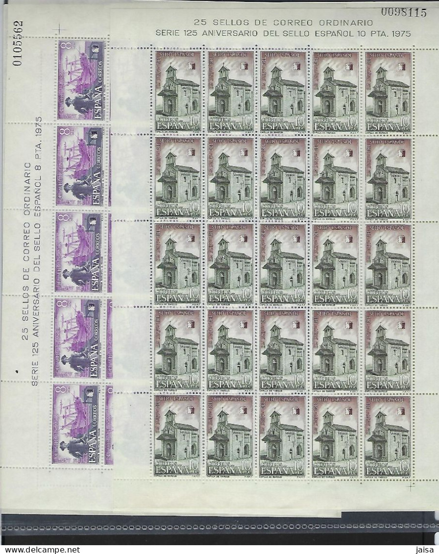 ESPAÑA. Año 1975. 125 Aniversario Del Sello Español.25 Series Completas. - Blocks & Sheetlets & Panes