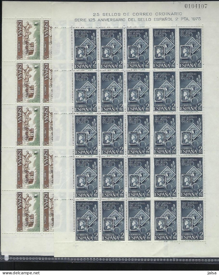 ESPAÑA. Año 1975. 125 Aniversario Del Sello Español.25 Series Completas. - Blocks & Sheetlets & Panes