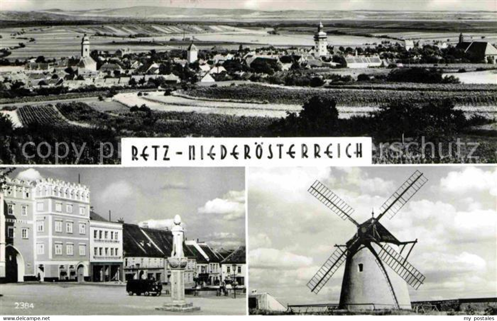 72757176 Retz Panorama Platz Denkmal Windmuehle Retz - Autres & Non Classés