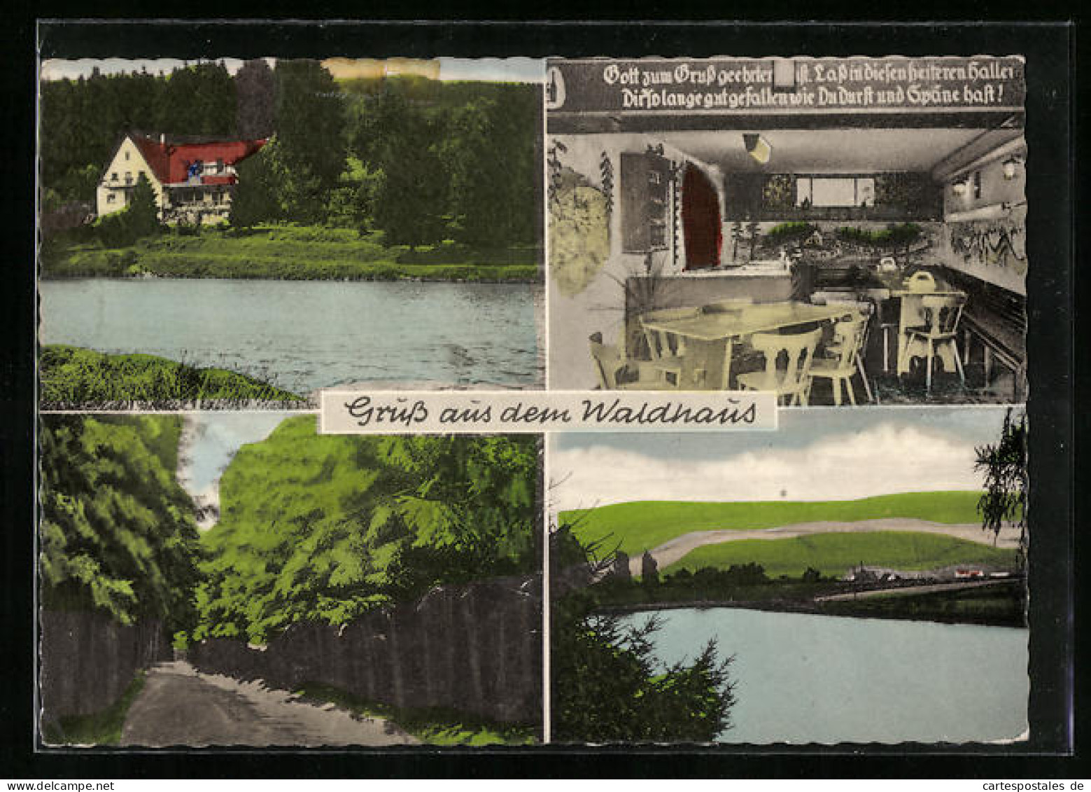 AK Holzhausen, Café-Pension Waldhaus, Seepartie  - Other & Unclassified