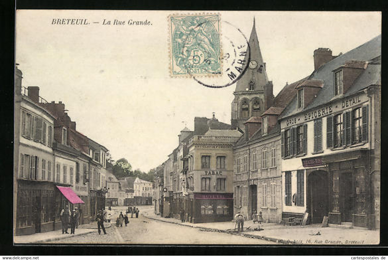 CPA Breteuil, La Rue Grande  - Breteuil