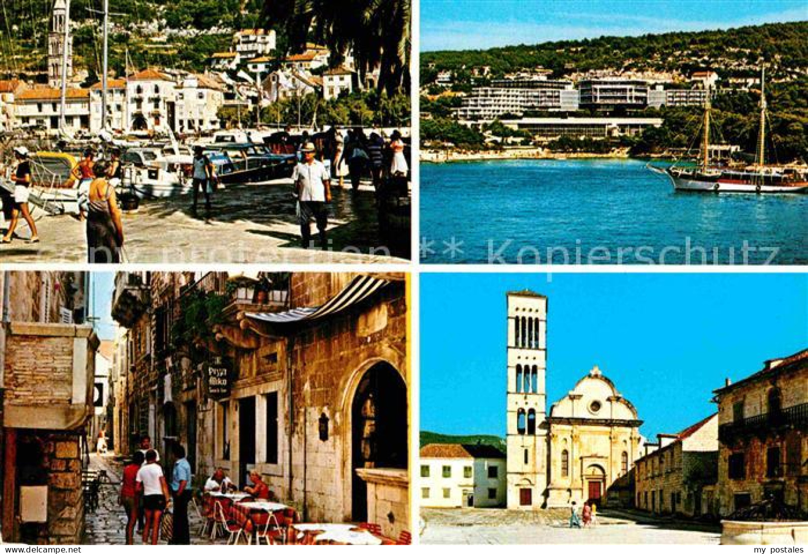 72756366 Hvar Hafen Kirche Strand Stadtansicht Hvar - Croatie