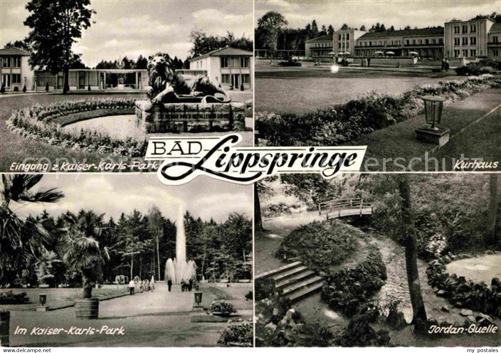 72755203 Bad Lippspringe Kaiser Karls Park Loewenskulptur Fontaene Kurhaus Jorda - Bad Lippspringe