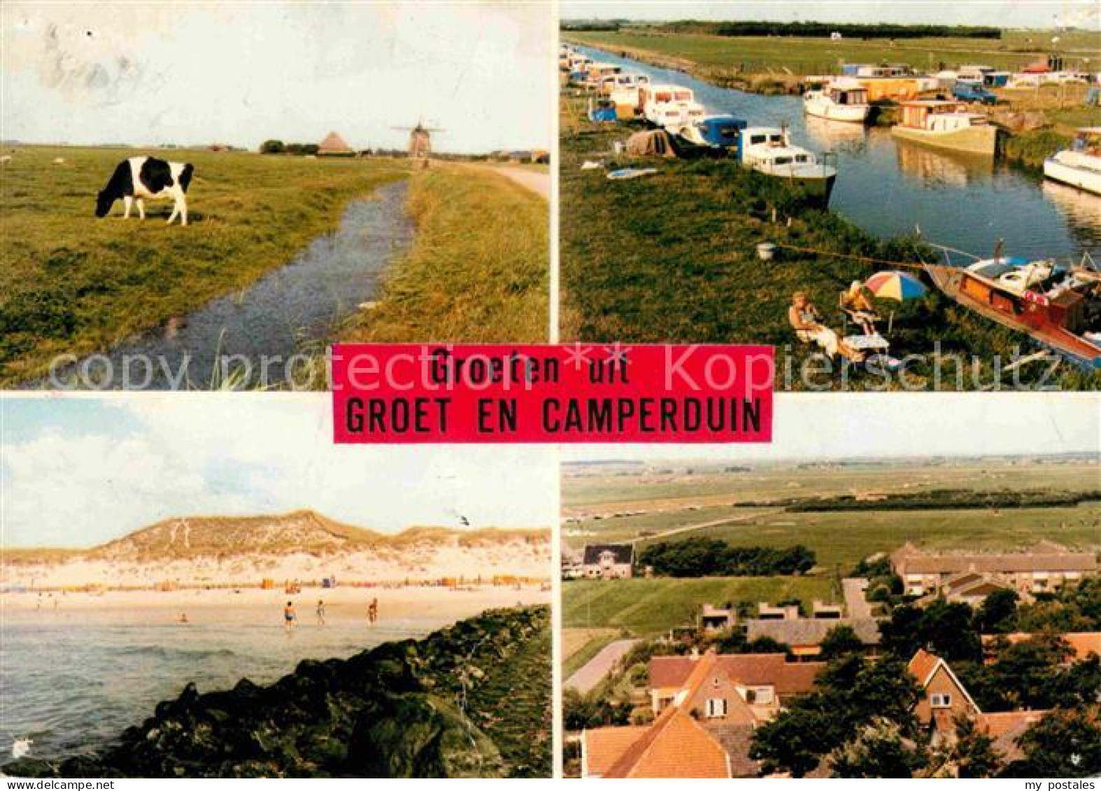 72754839 Camperduin Viehweide Kanal Boote Kueste Strand Camperduin - Autres & Non Classés