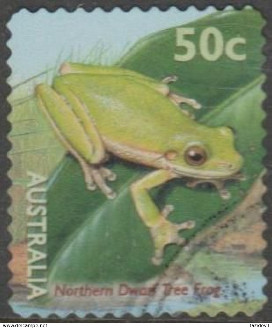 AUSTRALIA - DIE-CUT-USED 1999 50c Small Pond - Northern Dwarf Tree Frog - Gebraucht