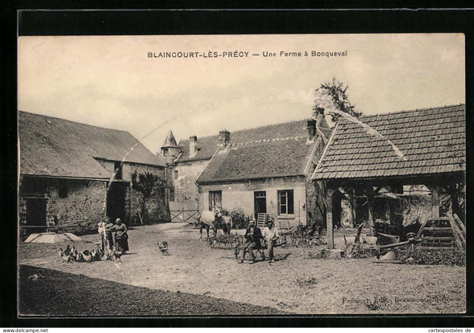CPA Blaincourt-lès-Précy, Une Ferme à Bonqueval  - Altri & Non Classificati