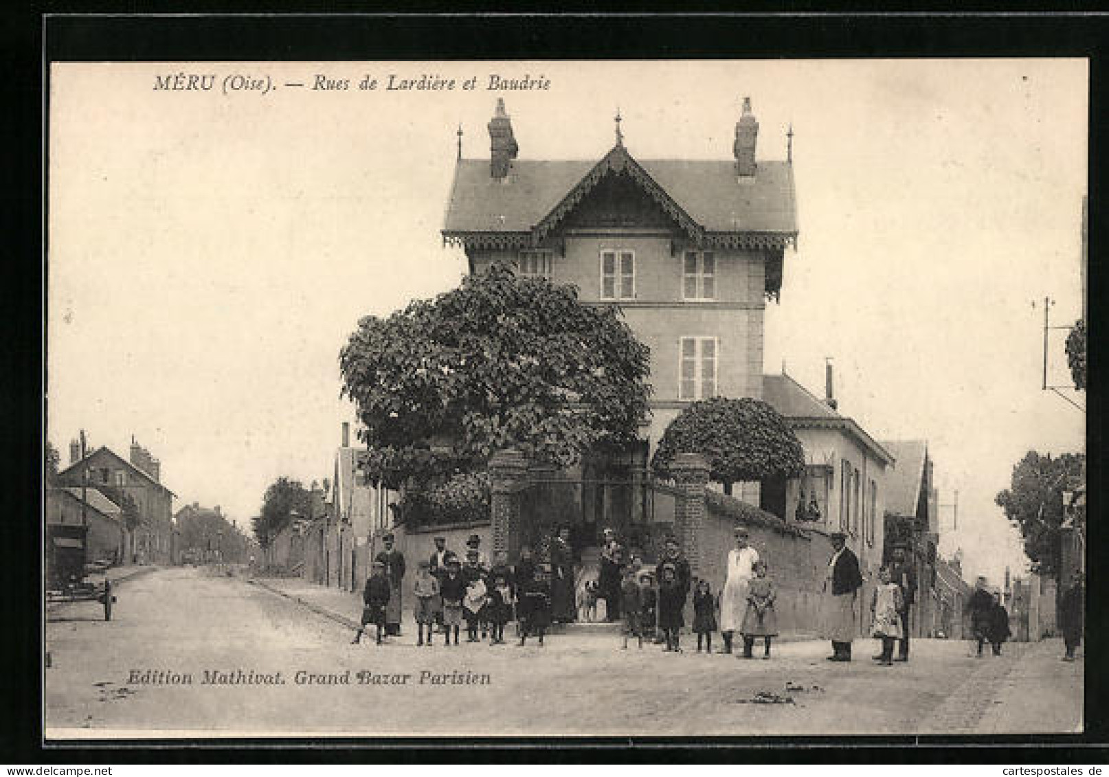 CPA Méru, Rues De Lardière Et Baudrie  - Other & Unclassified