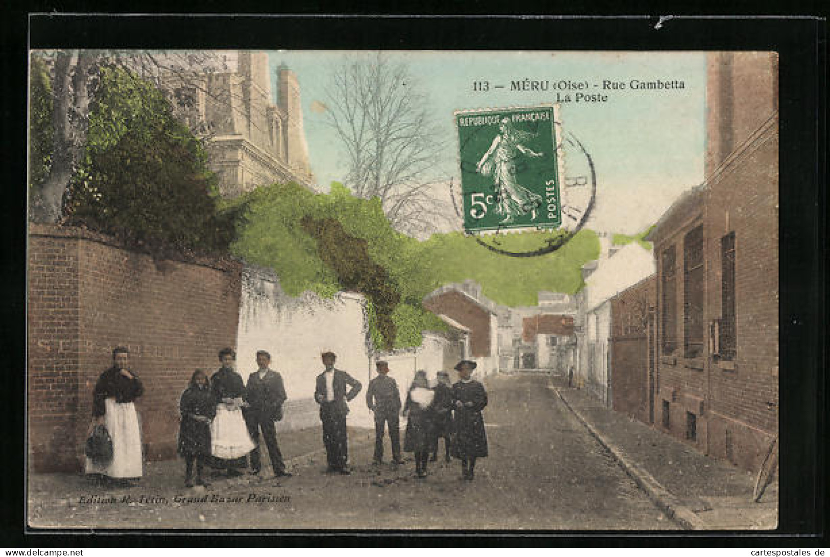 CPA Méru, Rue Gambetta, La Poste  - Sonstige & Ohne Zuordnung