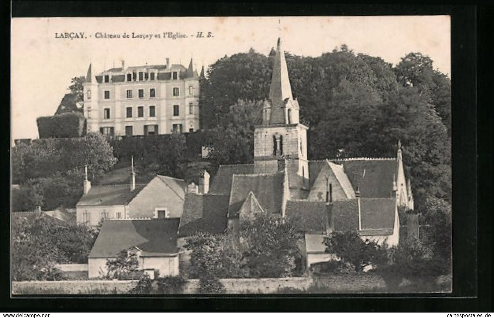 CPA Larcay, Chateau De Larcay Et L`Eglise  - Sonstige & Ohne Zuordnung