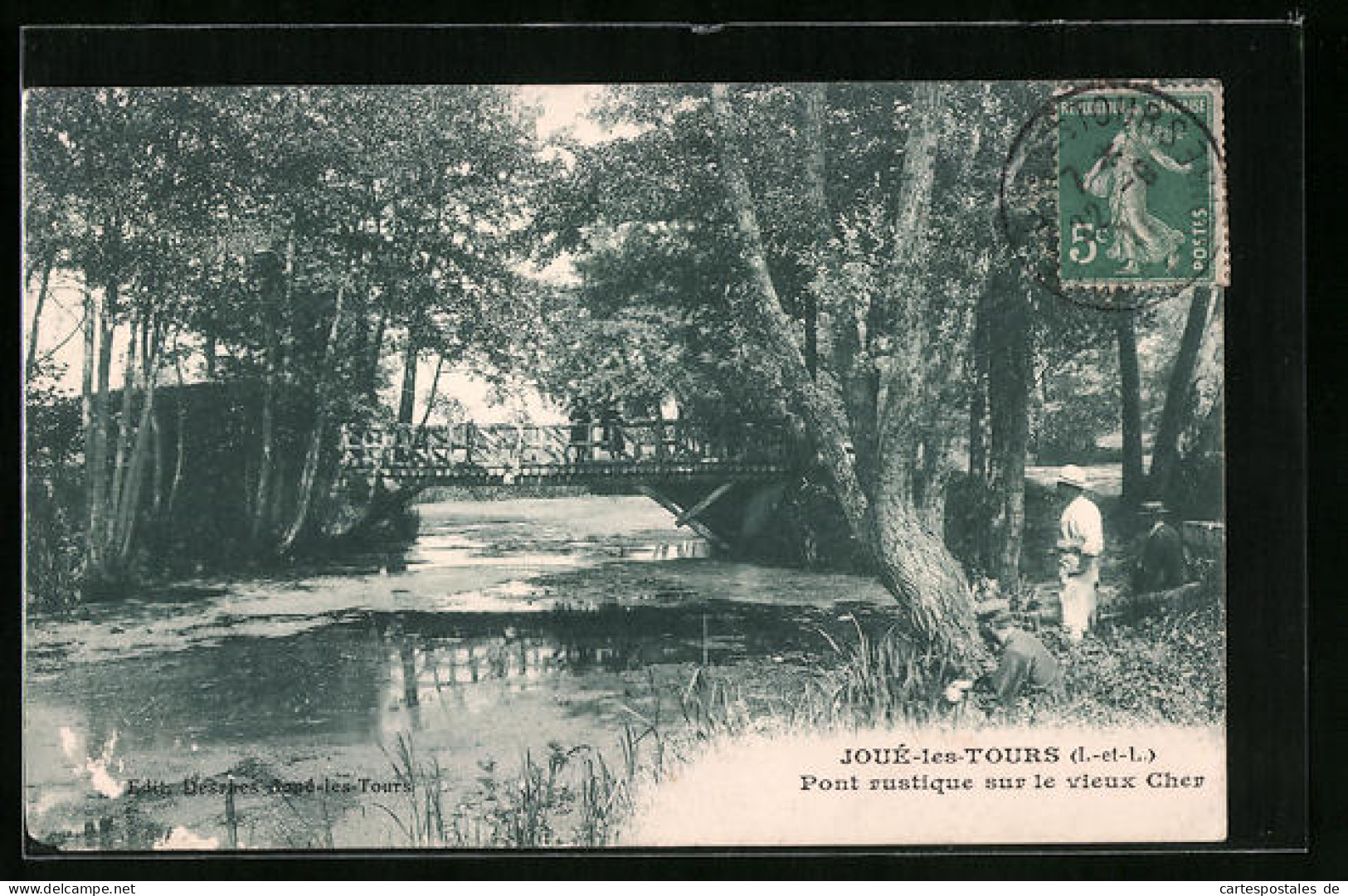 CPA Joue-les-Tours, Pont Rustique Sur Le Vieux Cher  - Tours