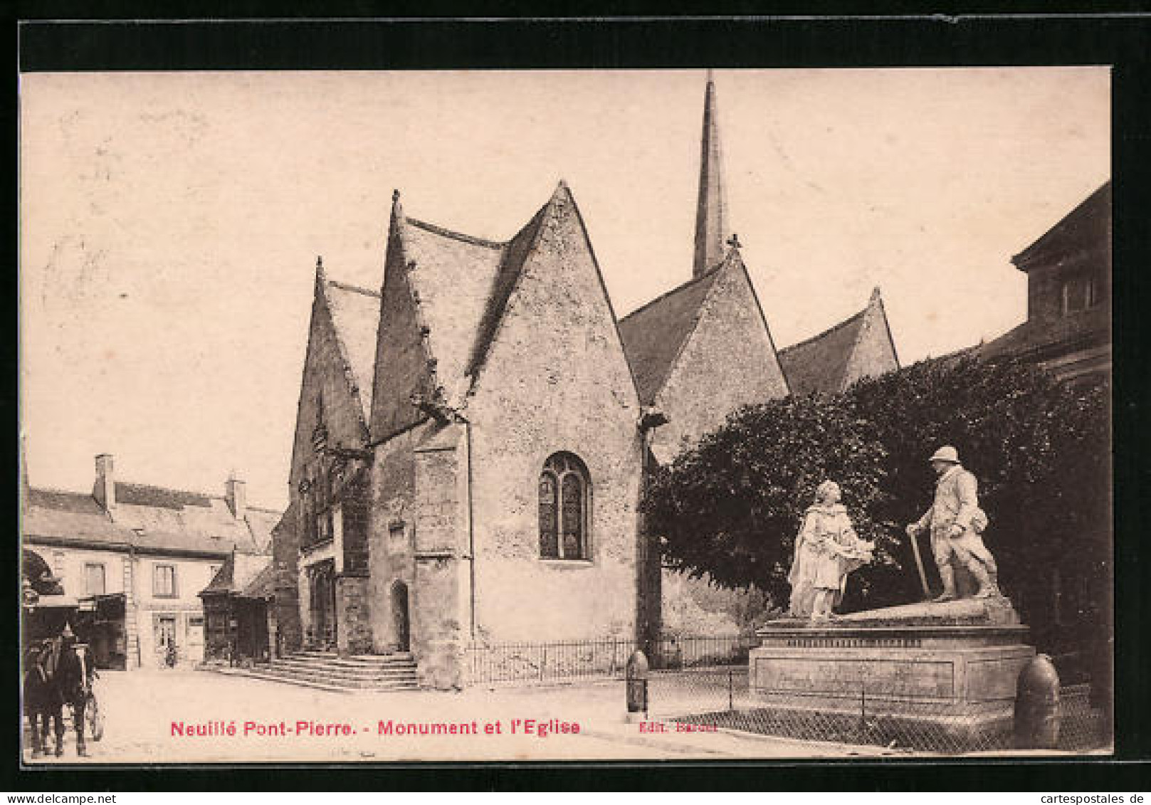 CPA Neuille Pont-Pierre, Monument Et L`Eglise  - Other & Unclassified