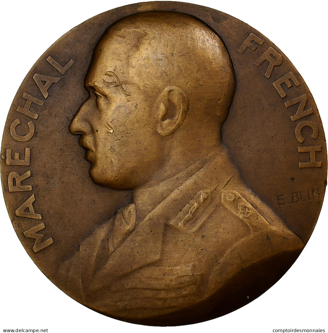 France, Médaille, Maréchal French, Débarquement De L'Armée Anglaise, 1914 - Autres & Non Classés