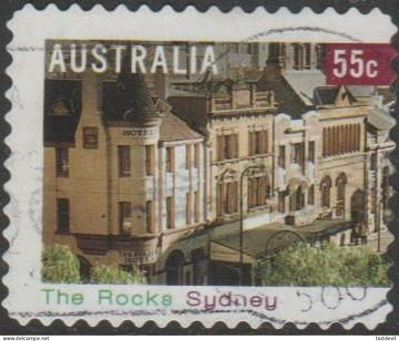 AUSTRALIA - DIE-CUT-USED 2008 55c Tourist Precincts - The Rocks, Sydney New South Wales - Perf 11¼ X 11¼ - Gebruikt