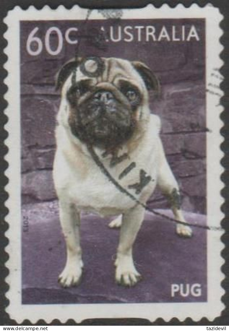 AUSTRALIA - DIE-CUT-USED 2013 60c Dogs - Pug - Gebraucht