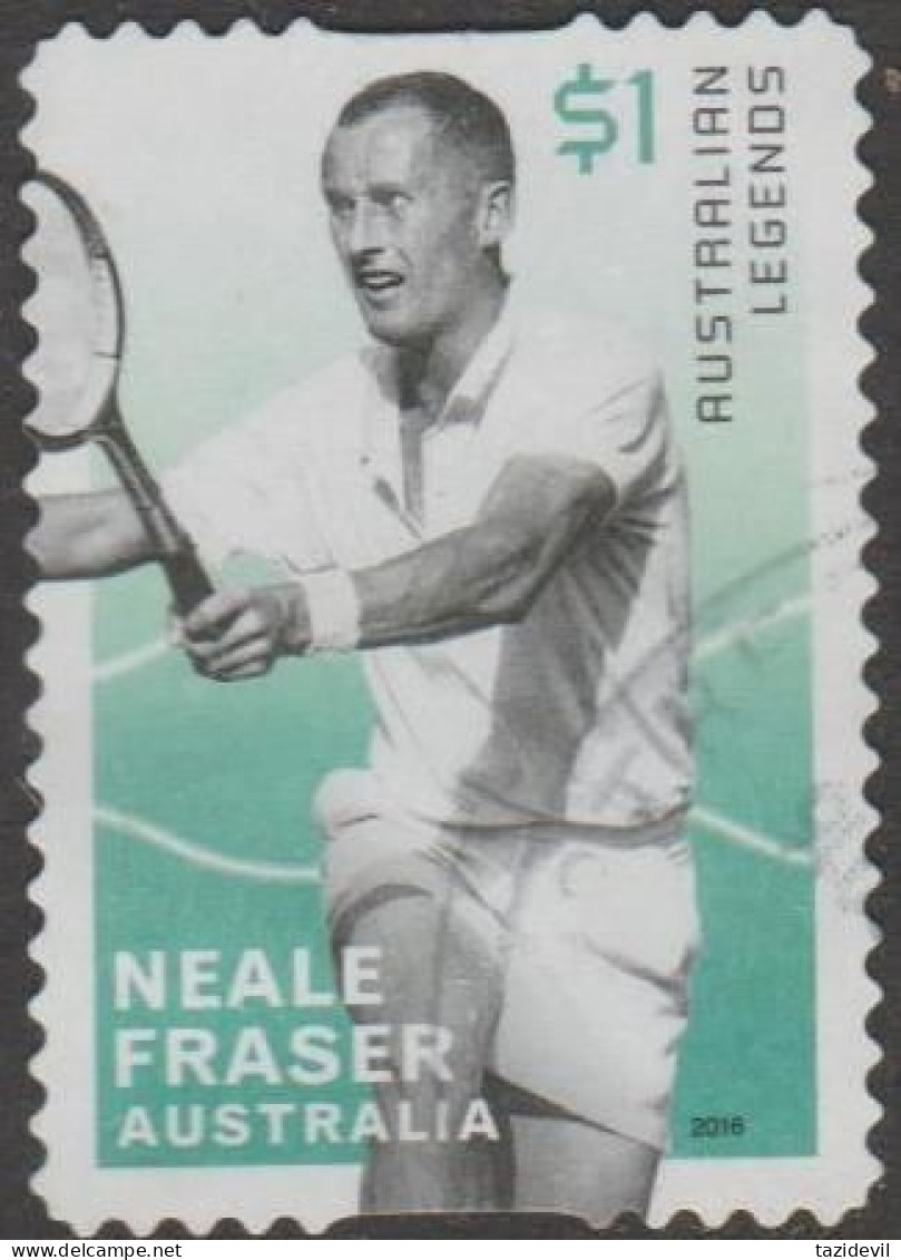 AUSTRALIA - DIE-CUT-USED 2016 $1.00 Legends Of Tennis - Neale Fraser - Gebruikt