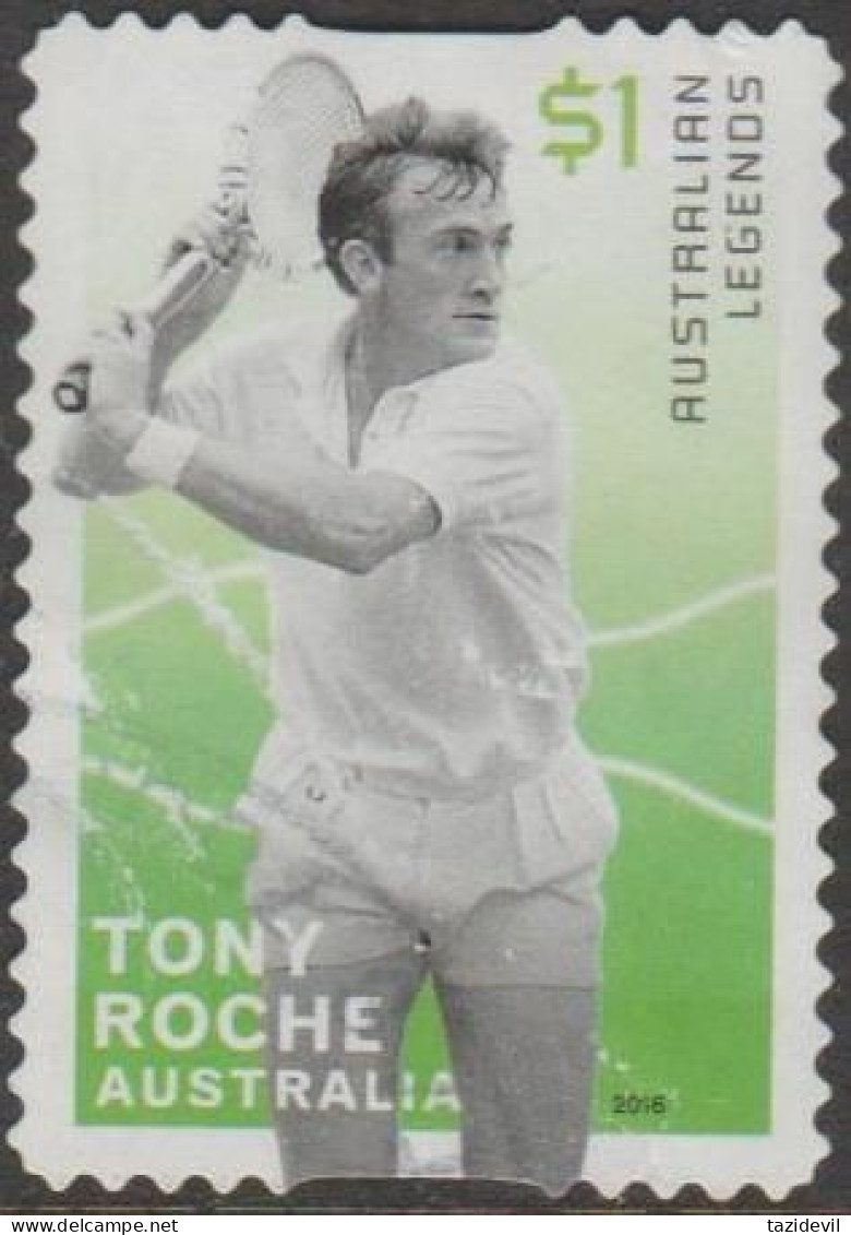 AUSTRALIA - DIE-CUT-USED 2016 $1.00 Legends Of Tennis - Tony Roche - Gebraucht