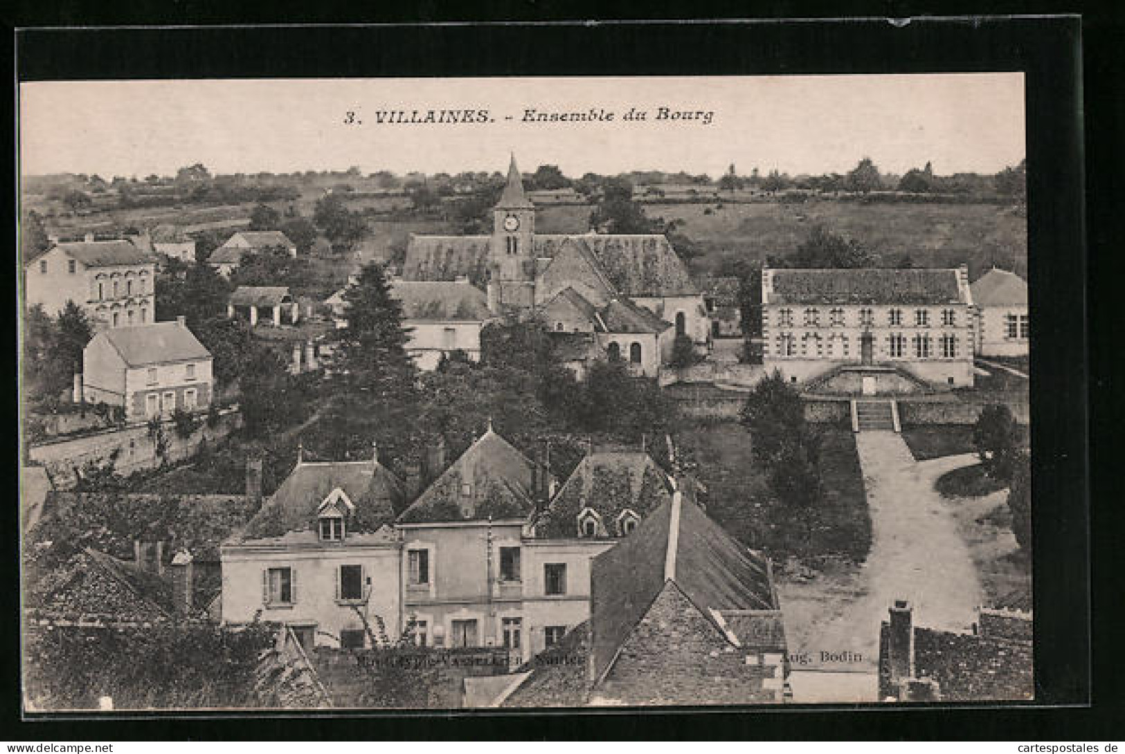 CPA Villaines, Ensemble Du Bourg, L`Eglise  - Sonstige & Ohne Zuordnung