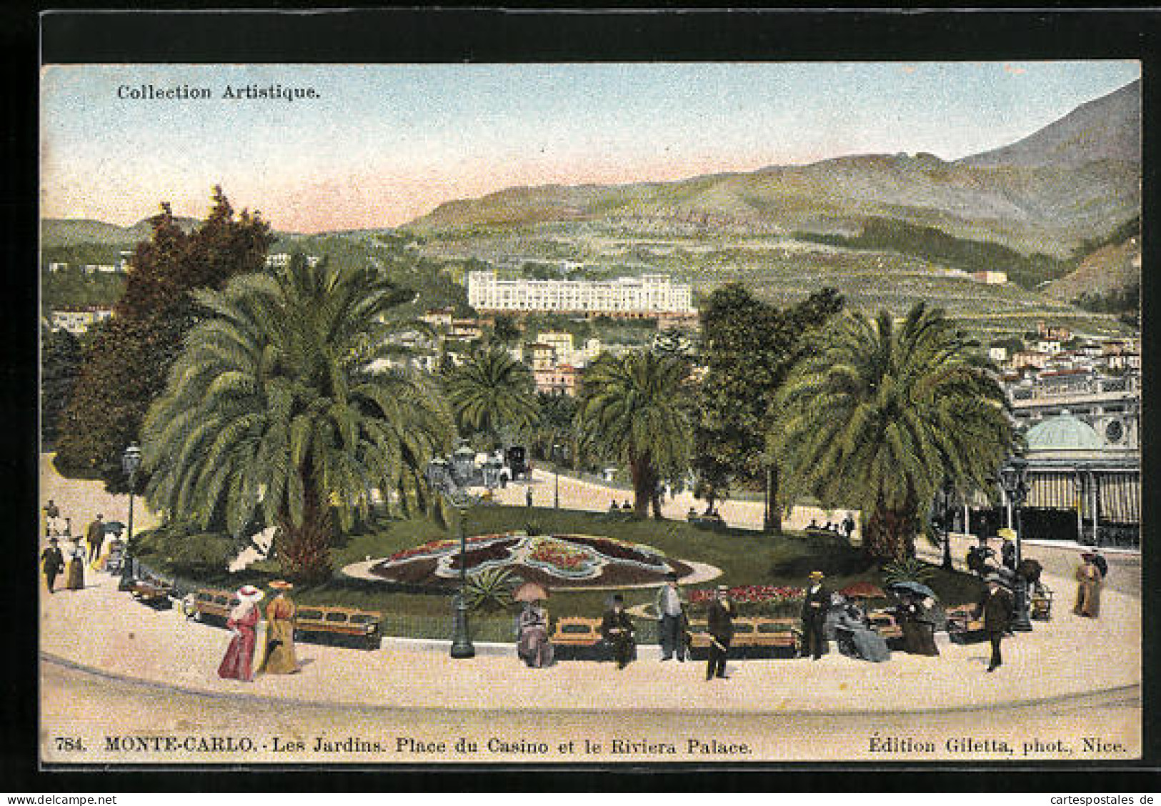 AK Monte Carlo, Les Jardins, Place Du Casino Et Le Riviera Palace  - Autres & Non Classés