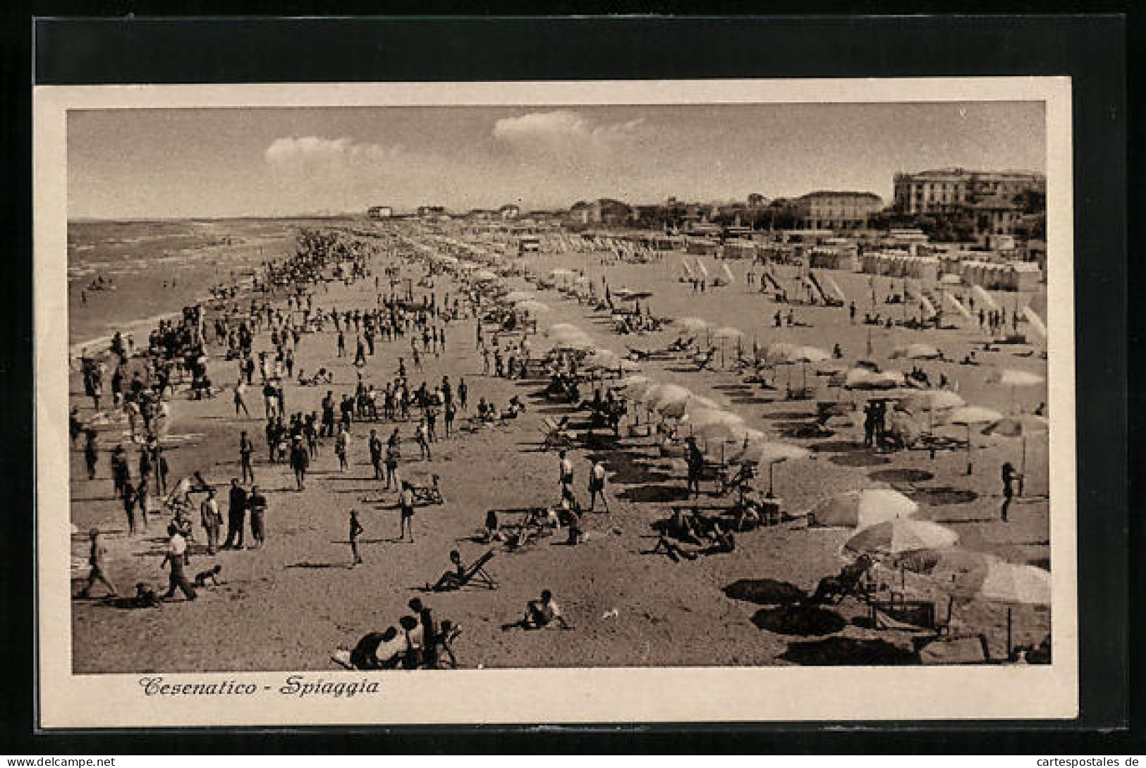 Cartolina Cesenatico, Spiaggia, Strandpromenade  - Cesena