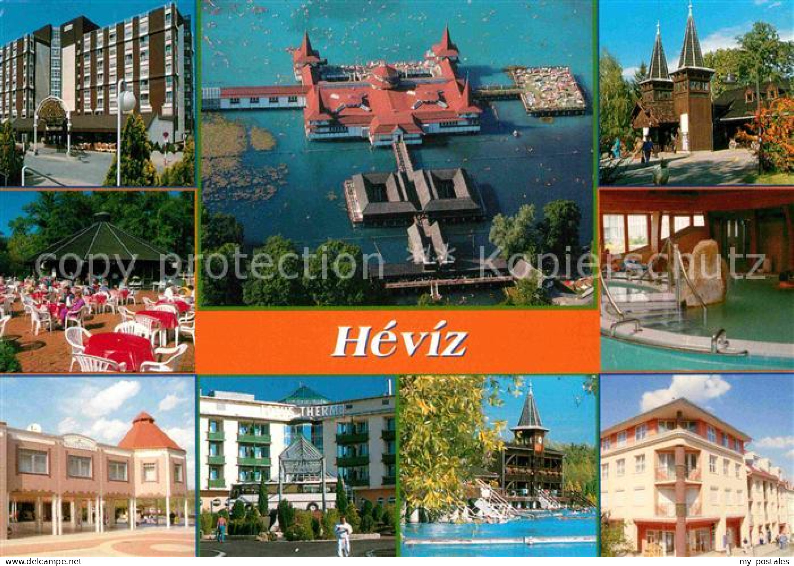 72751605 Heviz Fliegeraufnahme Hallenbad Kurpavillon Freibad Heviz - Hongrie