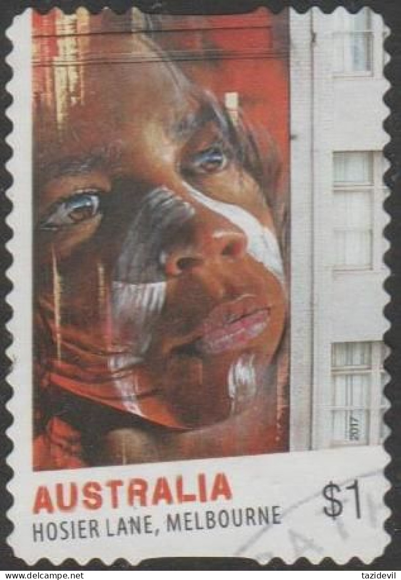 AUSTRALIA - DIE-CUT-USED 2017 $1.00 Street Art - Hosier Lane, Melbourne, Victoria - Used Stamps
