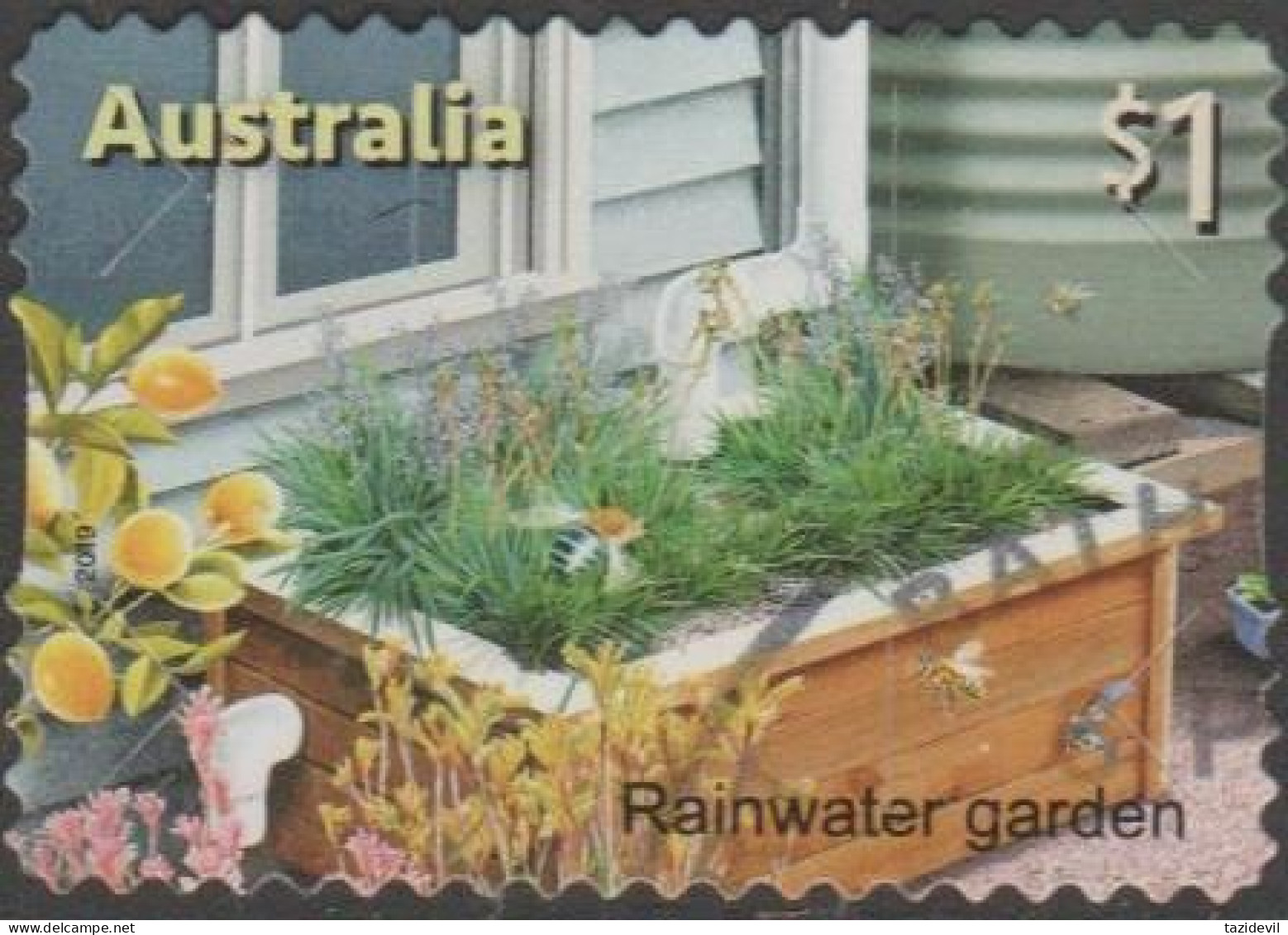 AUSTRALIA - DIE-CUT-USED 2019 $1.00 Stamp Collecting Month- In The Garden - Rainwater Garden - Gebraucht