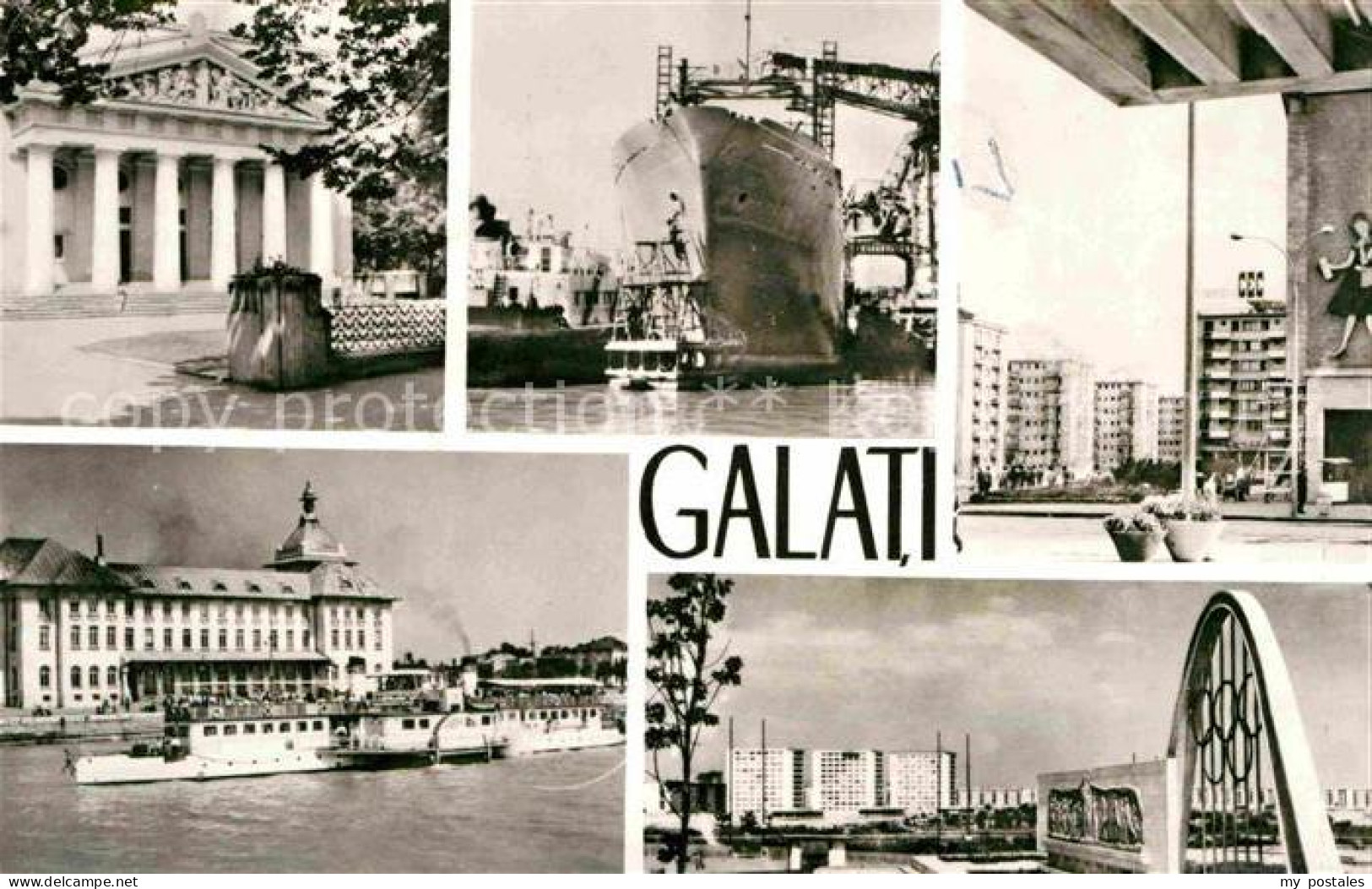 72750259 Galati Galatz Gebaeude Donau Dampfer Hafen Wohnhochhaeuser Galati Galat - Romania
