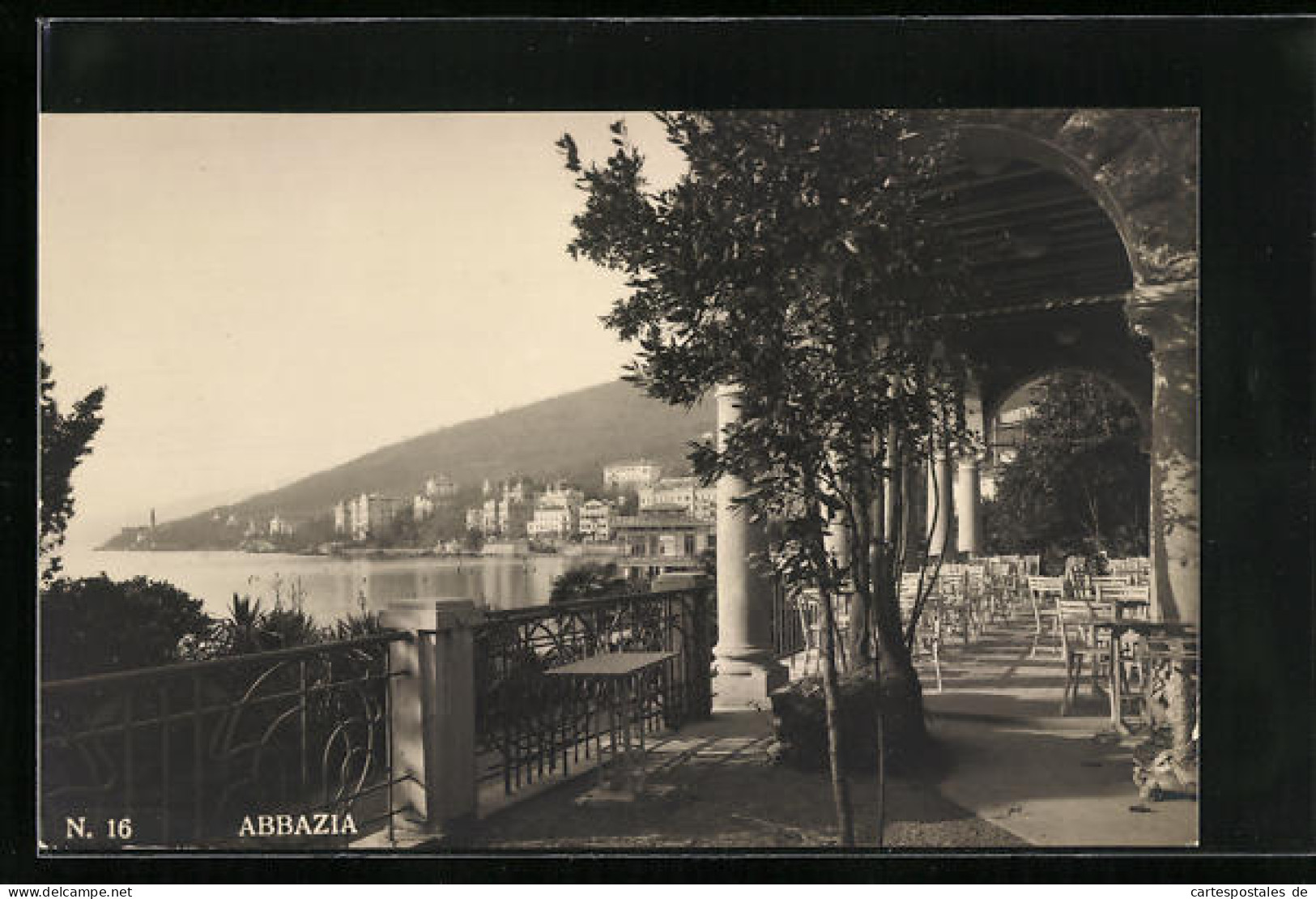 AK Abbazia, Stadtvillen An Der Uferpromenade Von Der Terrasse Aus Gesehen  - Kroatien