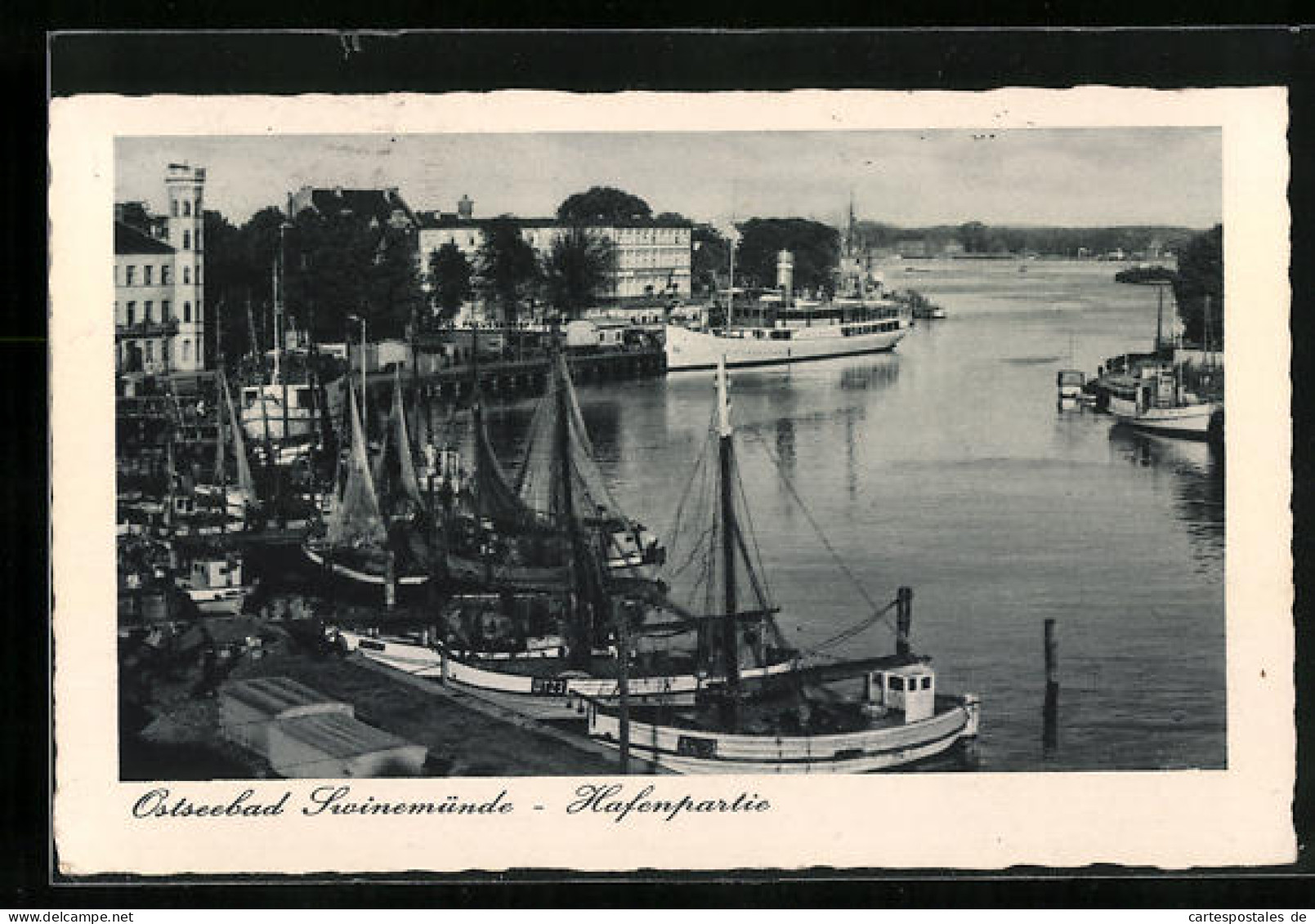 AK Swinemünde, Segelschiffe Im Hafen  - Pommern