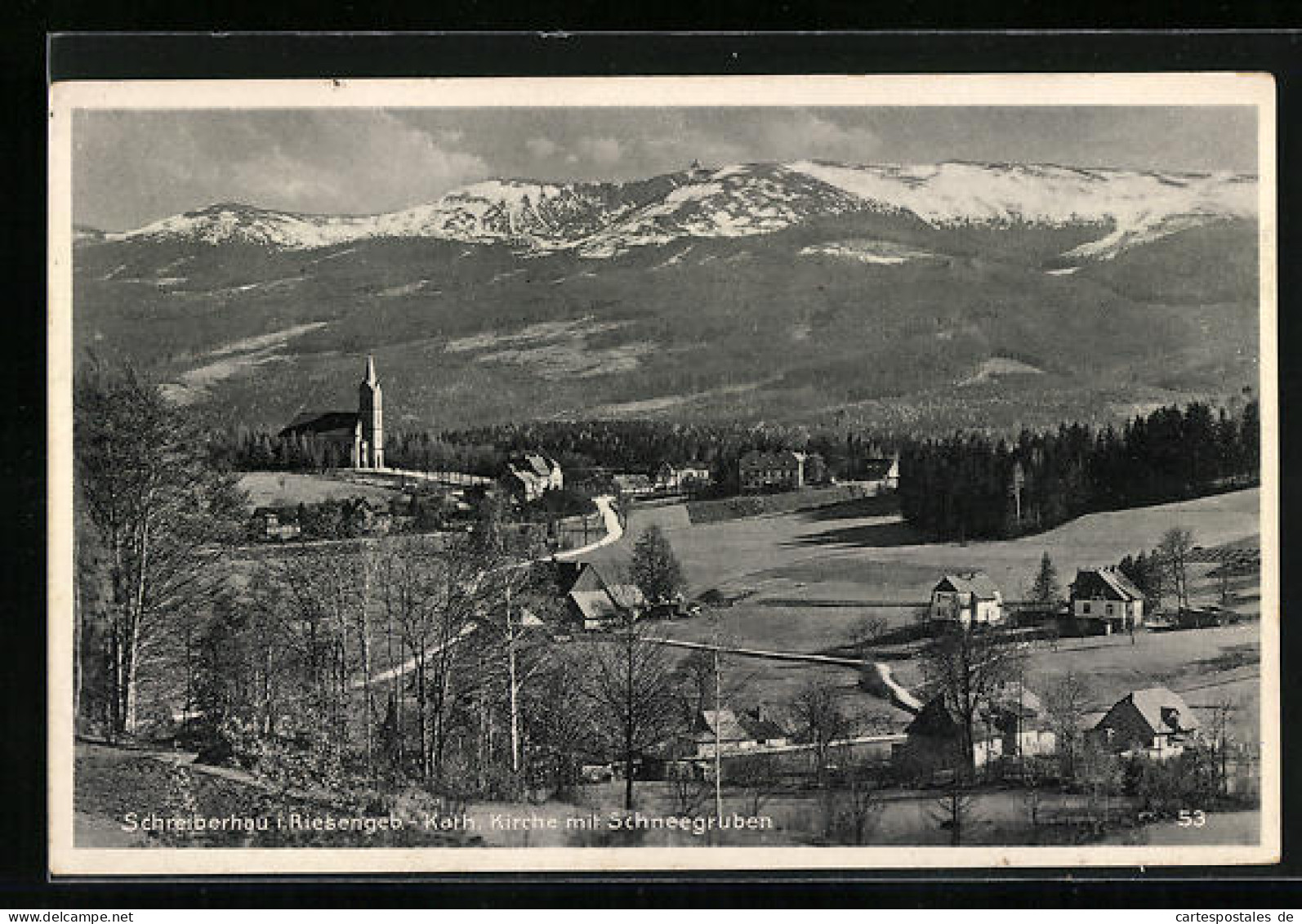 AK Schreiberhau I. Riesengeb., Die Katholische Kirche Mit Schneegruben  - Schlesien