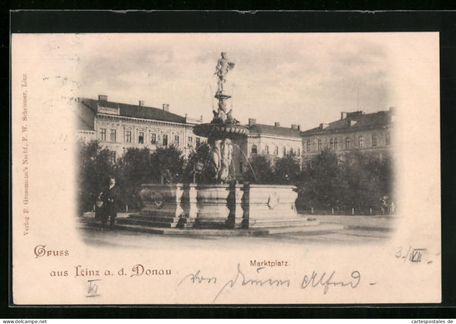 AK Linz A. D. Donau, Brunnen Auf Dem Marktplatz  - Andere & Zonder Classificatie