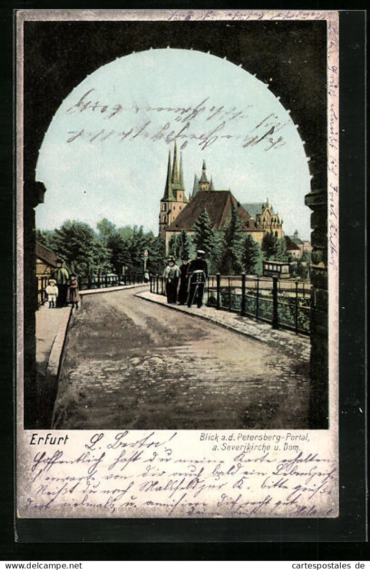 AK Erfurt, Blick A. D. Petersberg - Portal A. Severikirche Und Dom  - Erfurt