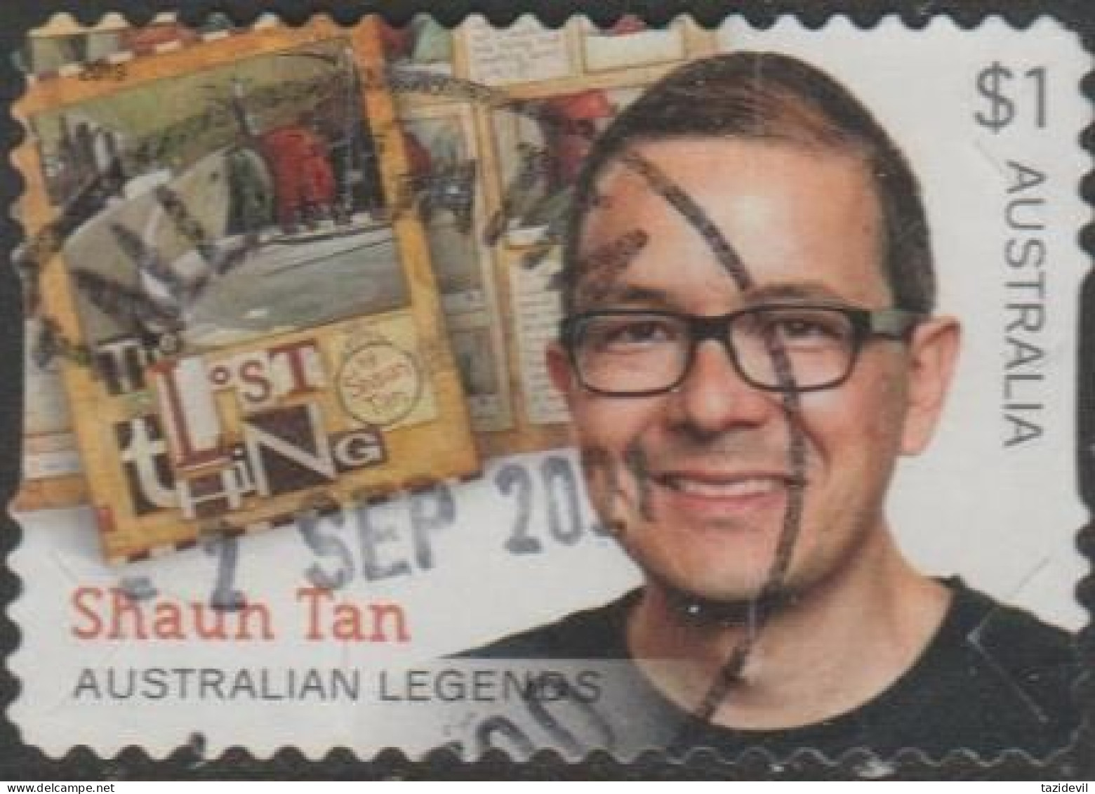 AUSTRALIA - DIE-CUT-USED 2019 $1.00 Legends Of Children's Books - Shaun Tan - Gebraucht