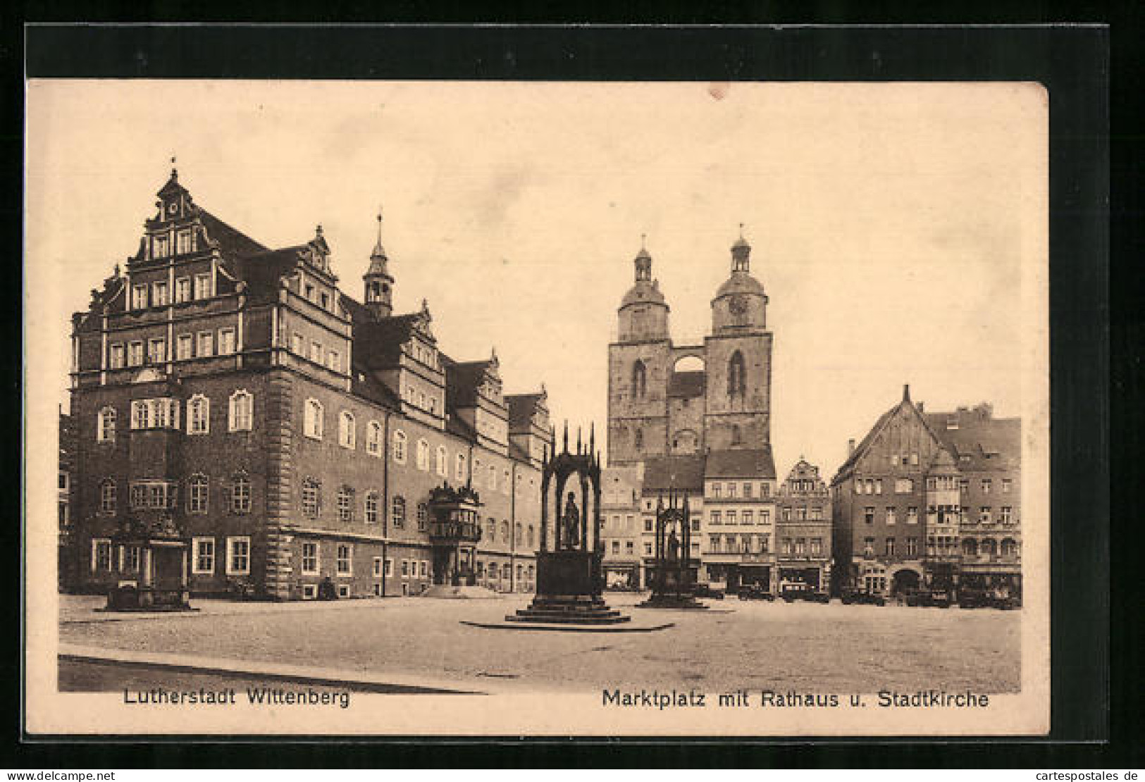 AK Wittenberg, Marktplatz Mit Rathaus Und Stadtkirche In Der Lutherstadt  - Wittenberg