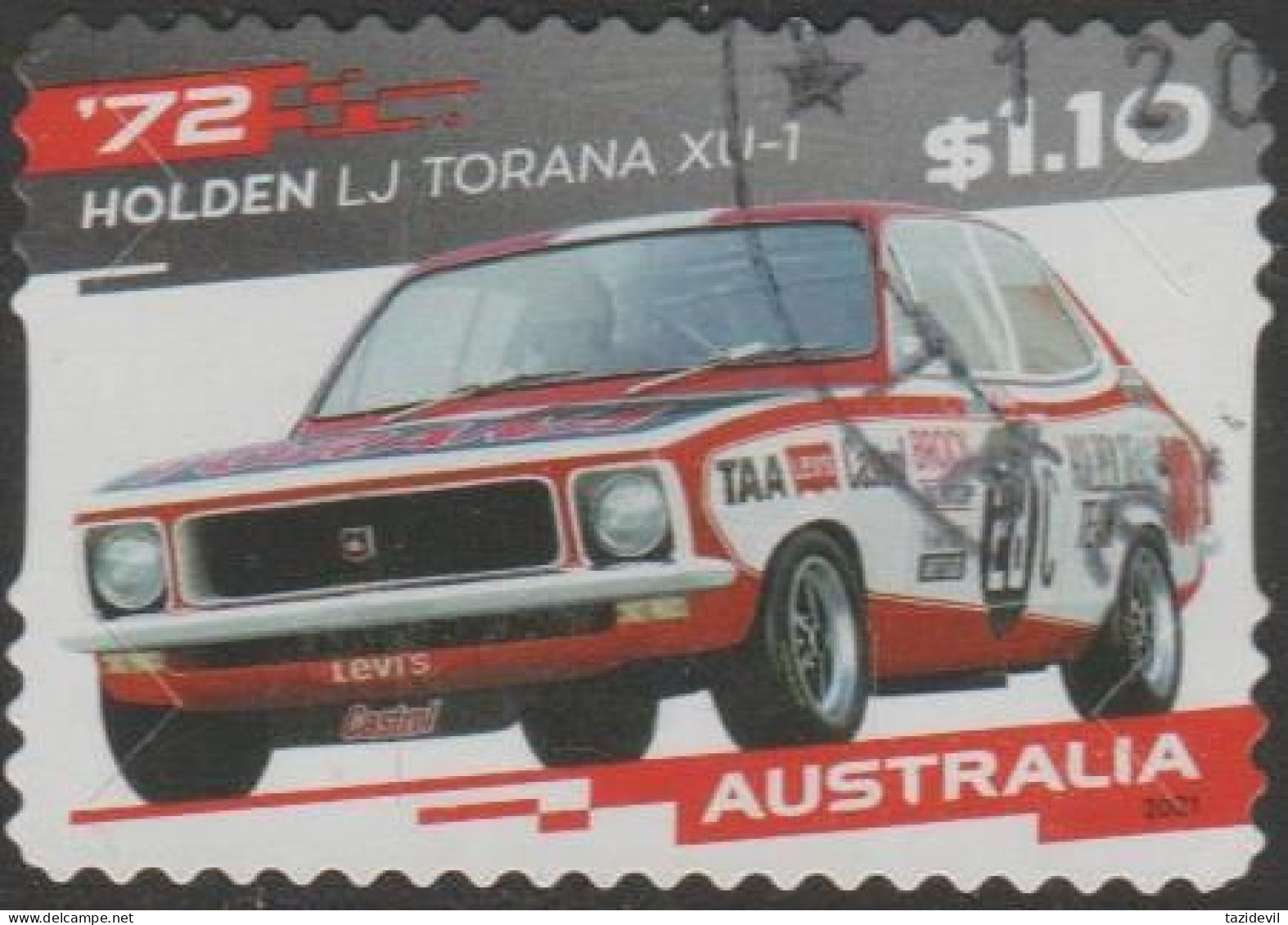 AUSTRALIA - DIE-CUT-USED 2021 $1.10 Holden's Last Roar - Holden LJ Torana XU1 - Gebraucht