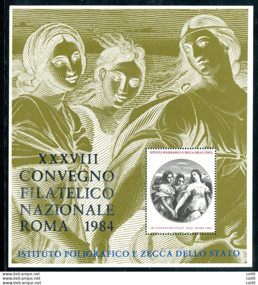 Foglietto Erinnofilo Convegno Filatelico Nazionale Di Roma 1984 - Autres & Non Classés