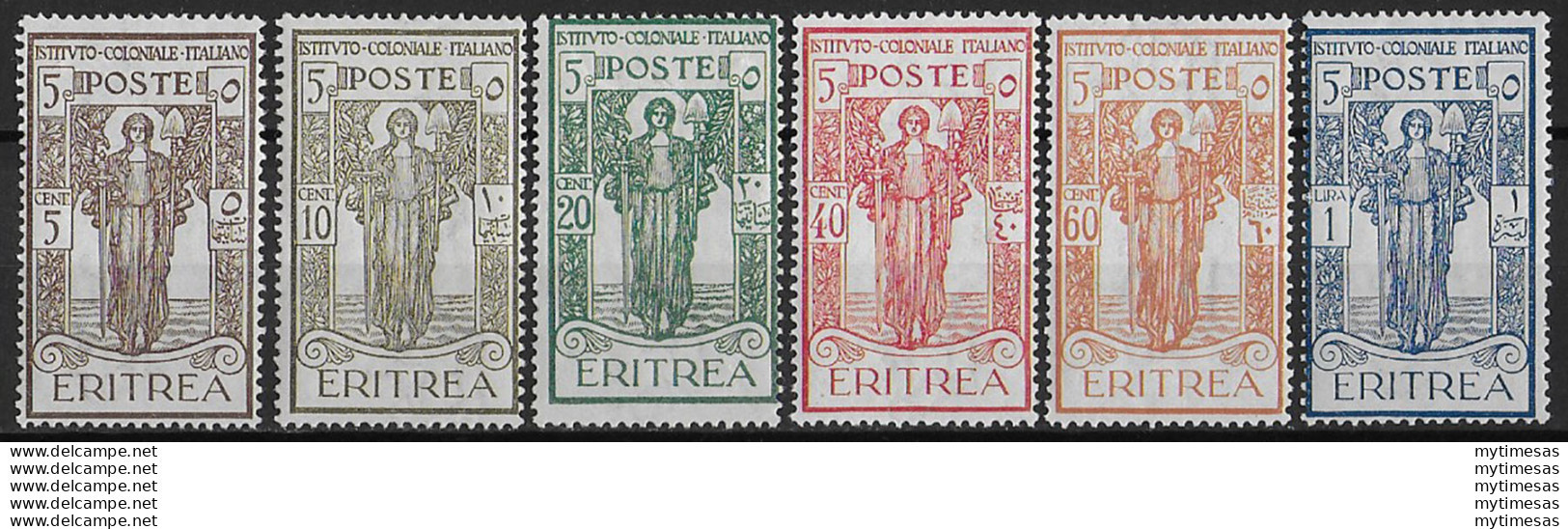 1926 Eritrea Pro Istituto Coloniale 6v. MNH Sassone N. 107/12 - Andere & Zonder Classificatie