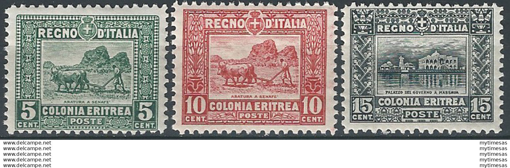 1928-29 Eritrea Soggetti Africani 3v. MNH Sassone N. 129/31 - Altri & Non Classificati